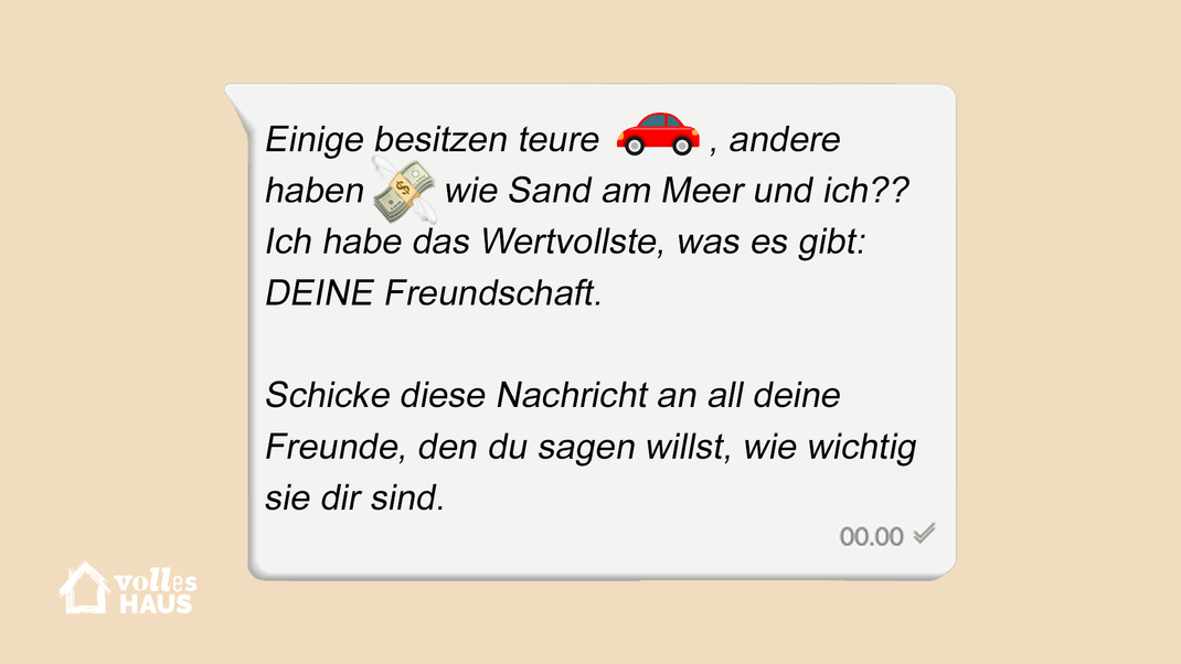 Ein WhatsApp-Kettenbrief für Freunde.