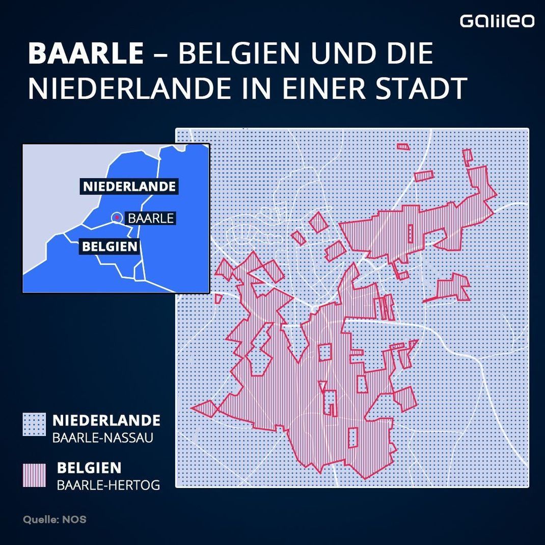 Die Grenzen in Baarle verlaufen quer durch den Ort. 