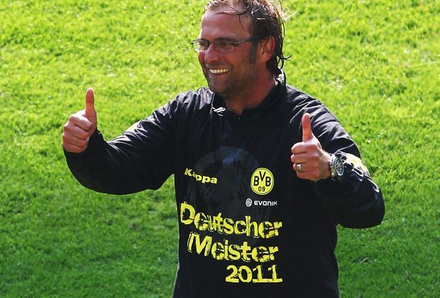 
                <strong>Klopp: Rekordtrainer beim BVB</strong><br>
                Das 100. Liga-Spiel ist mit Sicherheit eines der schönsten für Klopp, den Macher des schwarz-gelben Erfolges. Durch den Sieg im Jubiläumsspiel (2:0 gegen den 1. FC Nürnberg) sichert sich Dortmund am 30.04.2011 im dritten Klopp-Jahr den ersehnten Meistertitel.
              