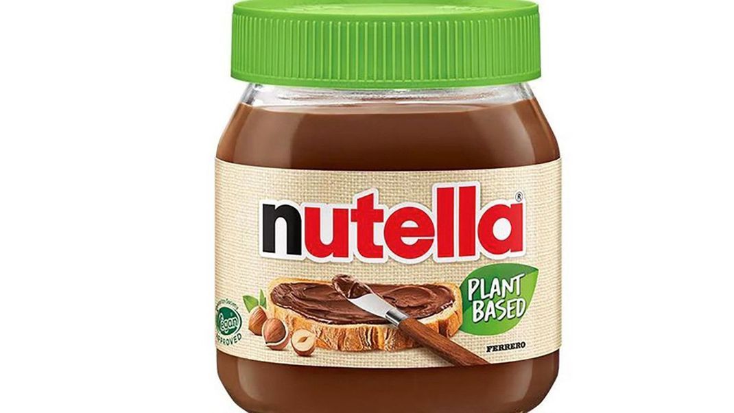 So soll das Nutella vegan aussehen, mit einem grünen Deckel und "plant based" Markierungen. Januar 2025 soll es auf den Markt kommen.