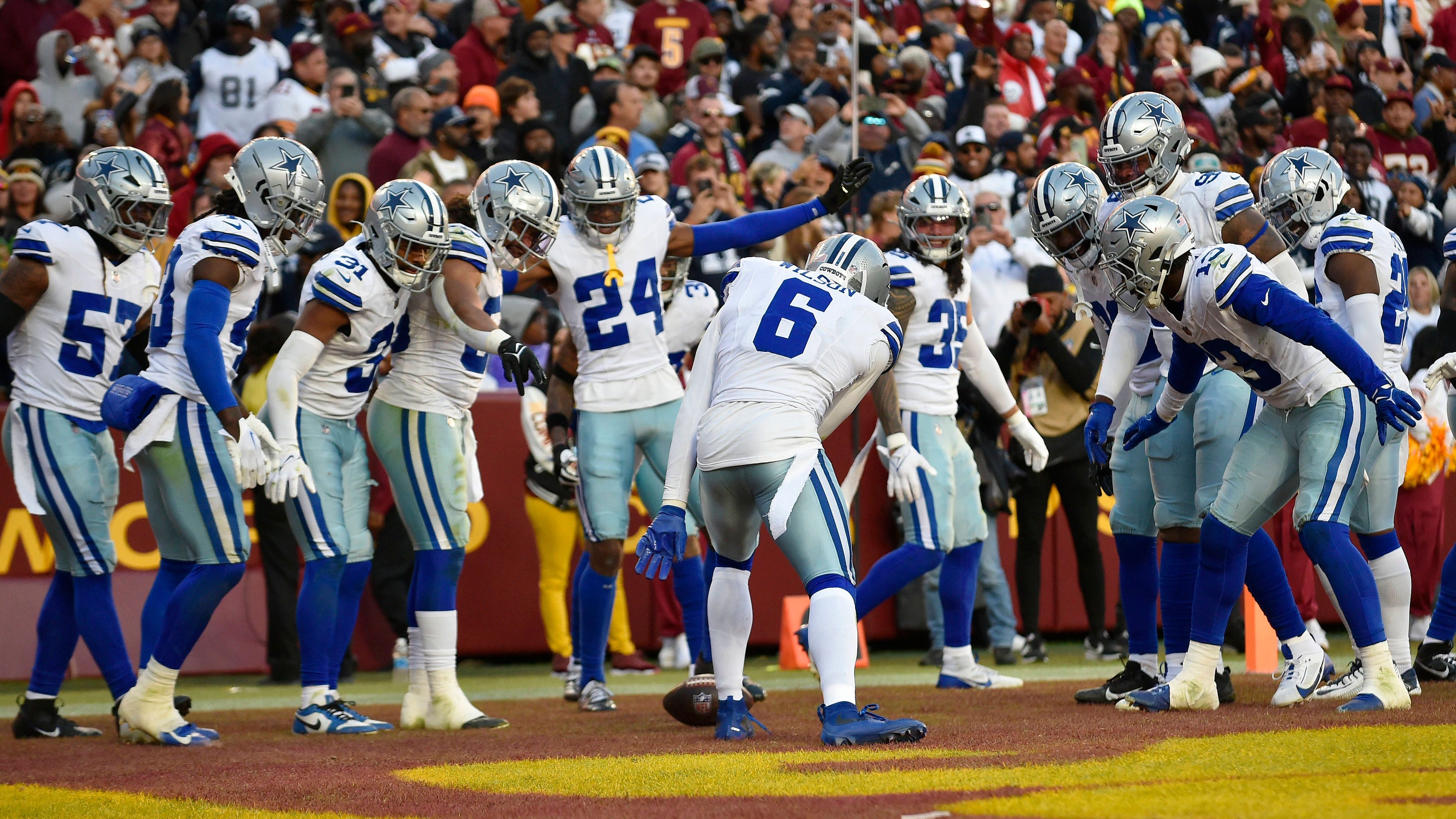 <strong>Platz 23 (geteilt): Dallas Cowboys</strong>&nbsp;<br>Playoffs: unter 1 Prozent<br>Division-Titel: 0 Prozent<br>First-Round-Bye: 0 Prozent<br>Super-Bowl-Sieg: unter 1 Prozent