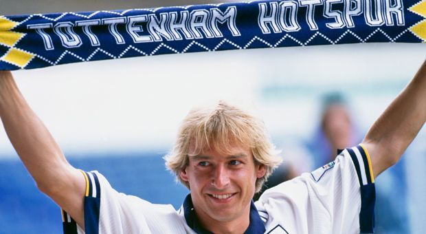 
                <strong>ST: Jürgen Klinsmann</strong><br>
                Tottenham Hotspur (1994 bis 1995 und 1998 - 57 Spiele)
              