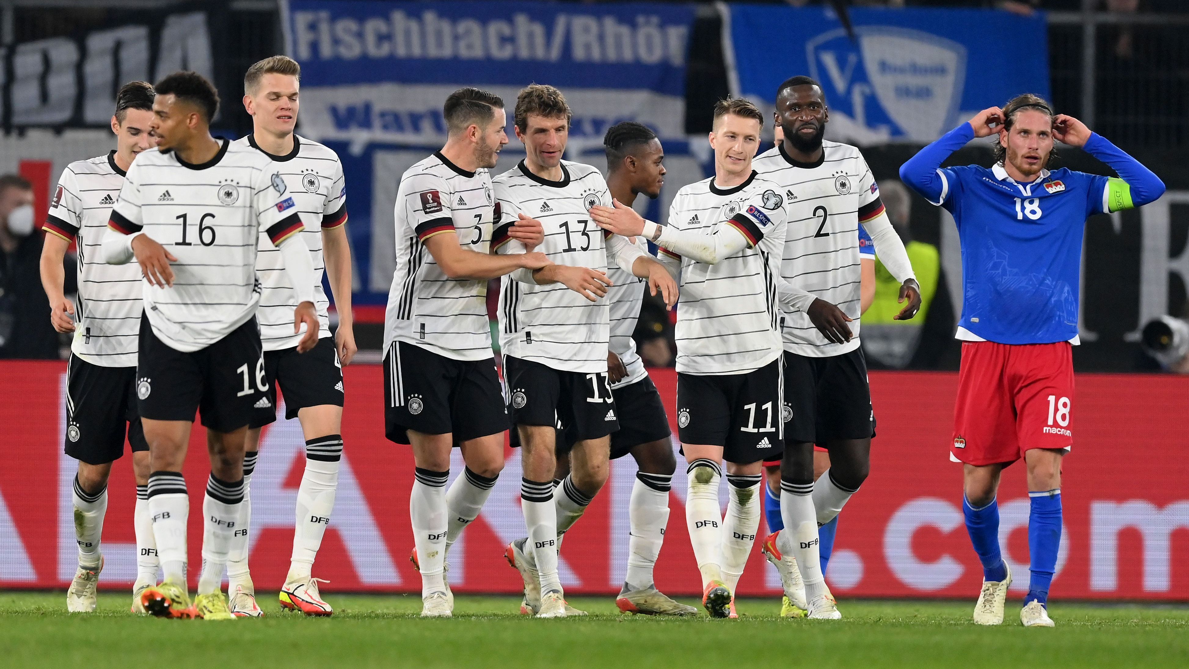 <strong>Die höchsten Siege der deutschen Nationalmannschaft</strong><br>
                Die deutsche Nationalmannschaft hat sich mit dem 9:0 in der WM-Quali im November 2021 gegen Liechtenstein einen der höchsten Siege der DFB-Teams gespielt. Wir zeigen die höchsten Schützenfeste. (Stand: 16. November 2024)