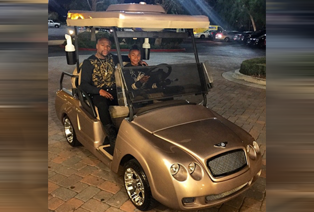 
                <strong>Mayweather beschenkt seinen Sohn</strong><br>
                Floyd Mayweather schenkte seinem Sohn zum 15. Geburtstag einfach mal ein Golf-Kart zum Cruisen. Natürlich von Bentley.
              