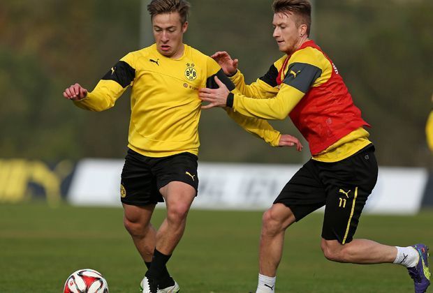 
                <strong>Felix Passlack - Borussia Dortmund</strong><br>
                Ist er etwa der neue Mario Götze? Beim BVB sorgt Felix Passlack (l.) im Trainingslager aktuell für großes Staunen. Der erst 16-Jährige hinterlässt bei Trainern und Mitspielern einen hervorragenden Eindruck.
              