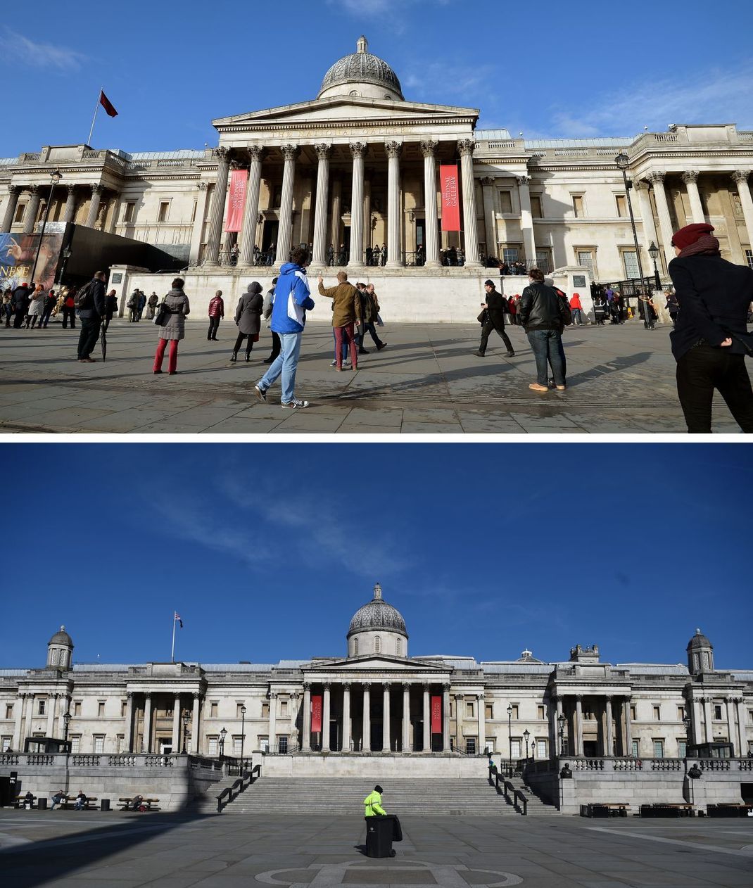 No entry: Die National Gallery ist eines der meistbesuchten Kunstmuseen der Welt. Aber in Corona-Zeiten bildeten sich hier keine Schlangen vor dem Eingang.