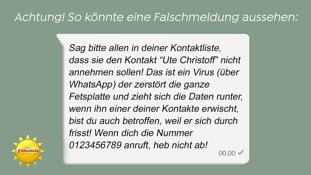 Typische Falschmeldungen per WhatsApp-Kettenbriefen sind oft ähnlich aufgebaut.