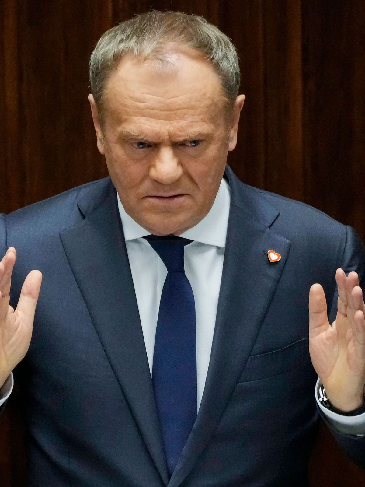 7. März 2025, Polen, Warschau: Der polnische Ministerpräsident Donald Tusk spricht im Sejm, dem Unterhaus des Parlaments. 
