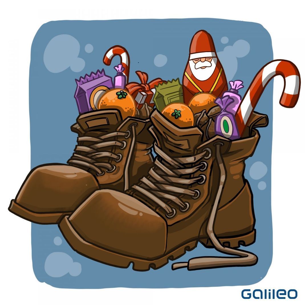 Heute sind am Nikolaus-Tag besonders Gaben wie Schokolade, Nüsse und Obst üblich. Traditionell werden dafür zum 6. Dezember die Stiefel rausgestellt.