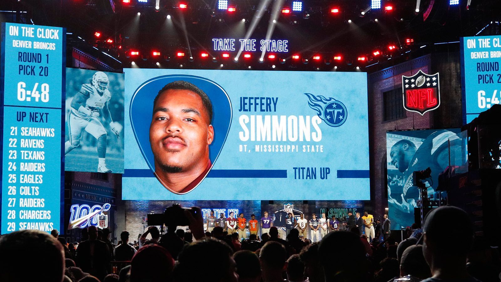 
                <strong>Draft Pick 19: Tennessee Titans</strong><br>
                Spieler: Jeffery SimmonsPosition: Defensive TackleCollege: Mississippi State
              