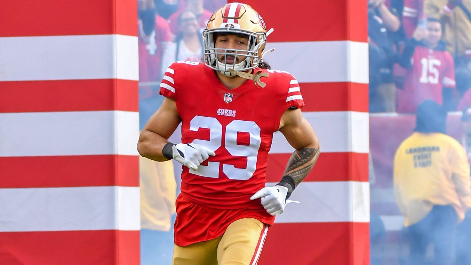 
                <strong>Talanoa Hufanga</strong><br>
                Position: SafetyTeam: San Francisco 49ers 
              