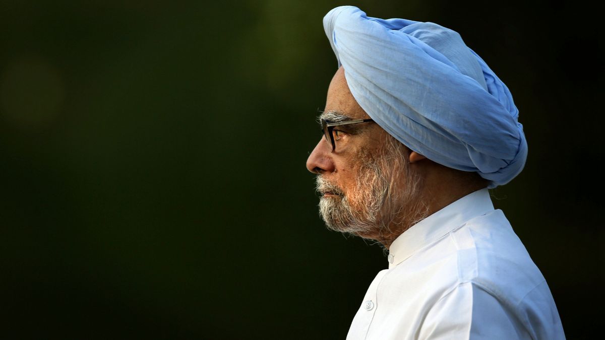 Archivaufnahme, 21. Mai 2014, Indien, Neu-Delhi: Indiens scheidender Premierminister Manmohan Singh 