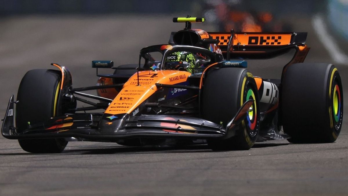 Lando Norris fuhr ab der ersten Runde mit einem beschädigten Frontflügel