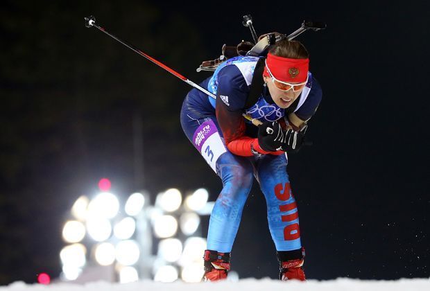 
                <strong>Biathlon, Damen-Staffel: Silber - Russland</strong><br>
                Als Zweitplatzierte überquerte die Russin Olga Vilukhina für ihr Land die Ziellinie und sicherte sich somit die Silber-Medaille.
              