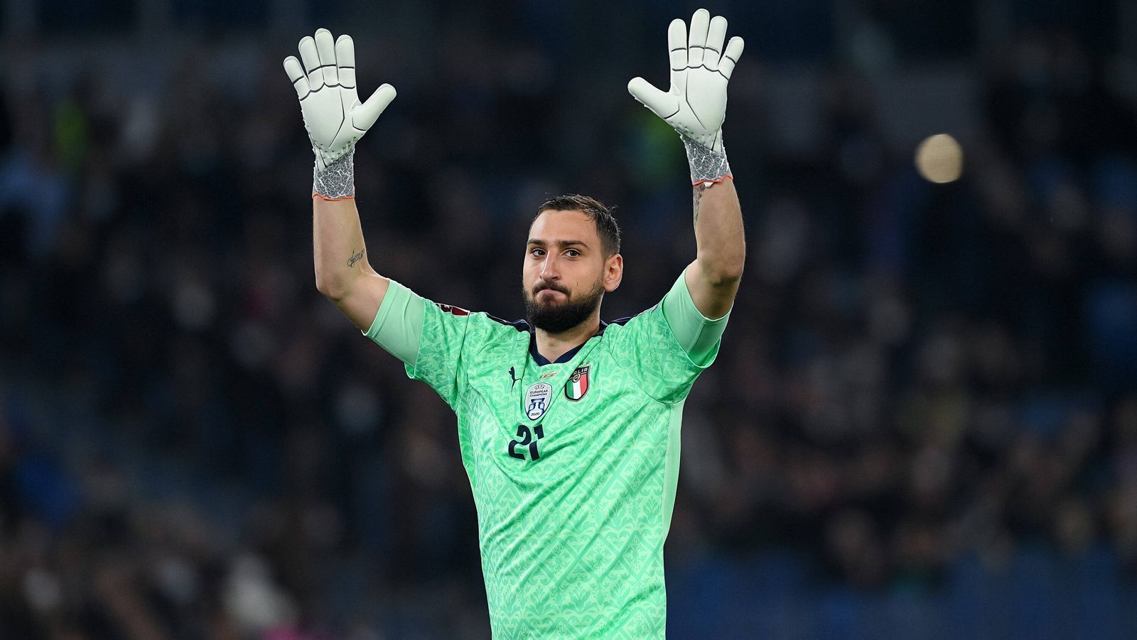 
                <strong>Gianluigi Donnarumma (Italien)</strong><br>
                Klub: Paris Saint-GermainLänderspiele: 40Gegentore: 20Spiele ohne Gegentor: 21Gegner Halbfinale/Finale: Nordmazedonien/Sieger Portugal - Türkei
              