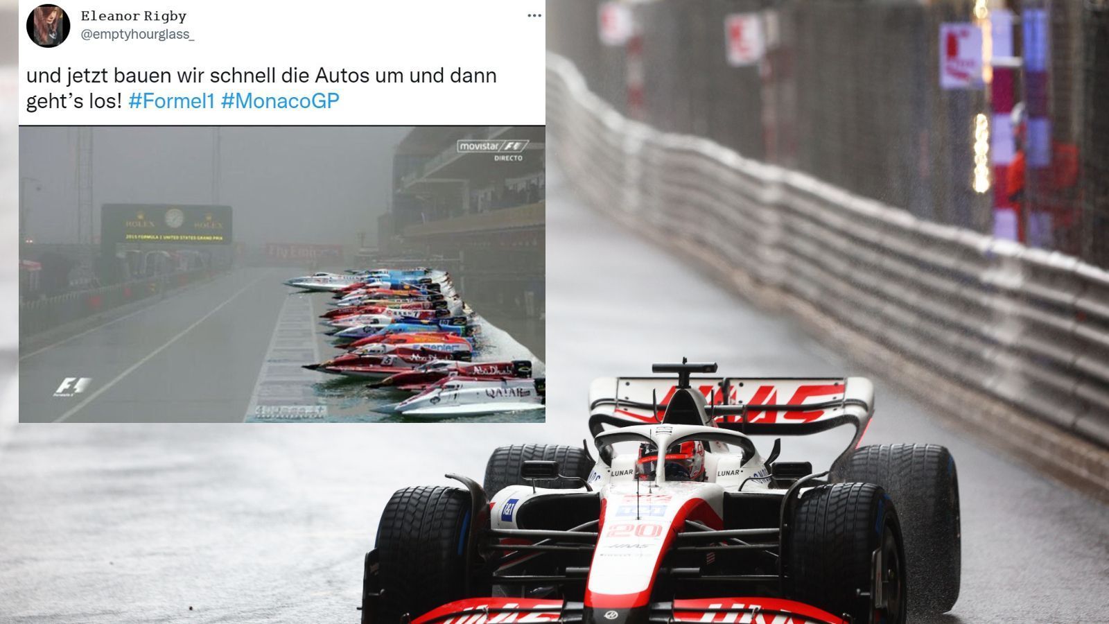 
                <strong>So reagiert das Netz auf den Monaco-GP</strong><br>
                Und noch einmal das "emptyhourglass", das die F1-Autos für Regen ungeeignet hält.
              
