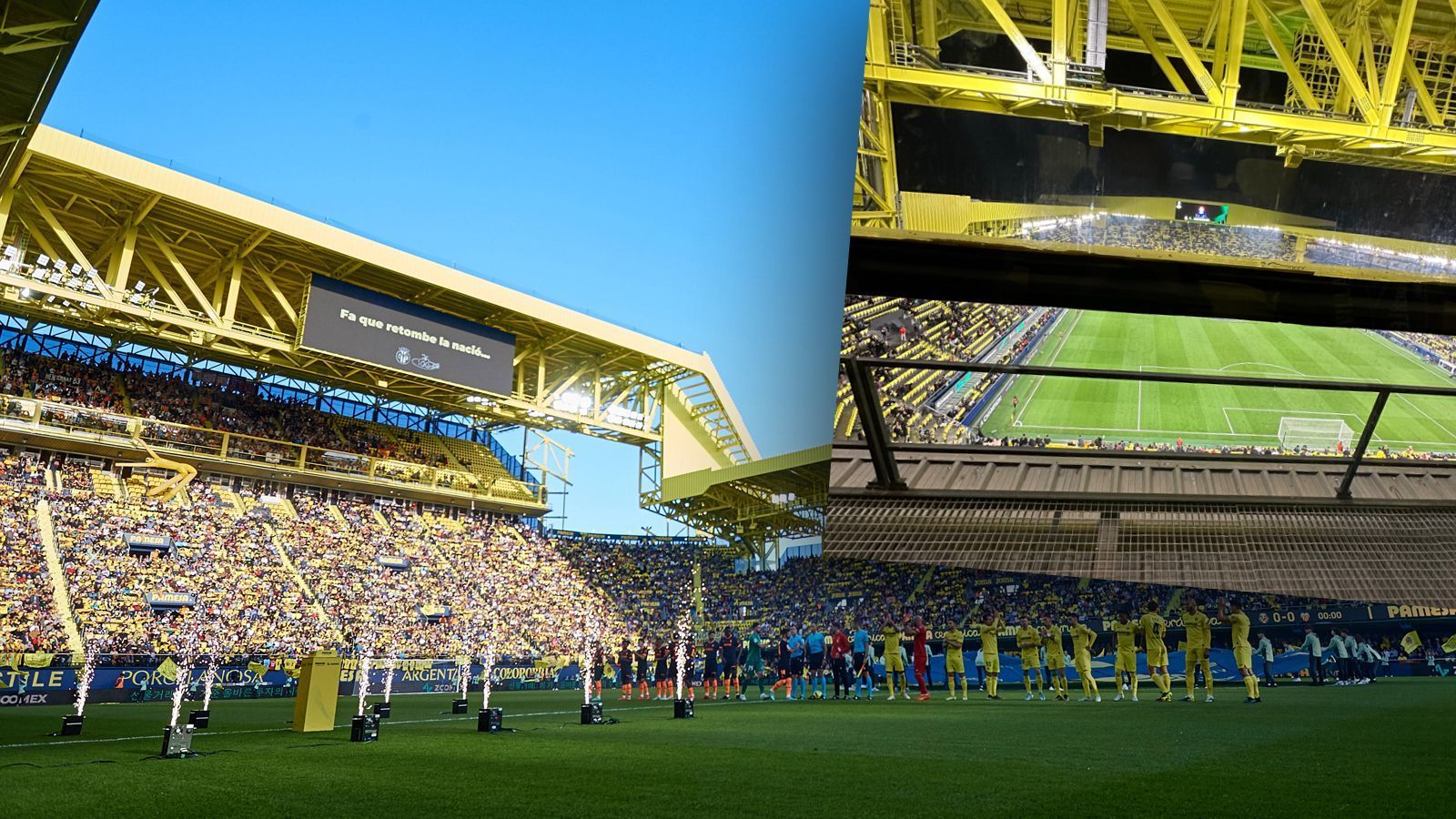 
                <strong>Estadio de la Ceramica (FC Villarreal)</strong><br>
                Estadio de la Ceramica, Spanien (FC Villarreal): Auch in Zeiten der hochmodernen Arenen gibt es noch die Plätze, von denen die Zuschauer aus kaum was erkennen können. Aktuelles Beispiel: Der Gäste-Block im Estadio de la Ceramica in Villarreal. Spöttisch könnte man behaupten, wer hier steht, weiß, warum der Klub das "Gelbe U-Boot" genannt wird. Ein Fan des RSC Anderlecht fand seine Sicht auf das Geschehen allerdings alles andere als witzig – zumal er dafür auch noch 30 Euro bezahlen musste - und postete dieses Bild mit den Worten: "Schämt euch, Europa Conference League und Villarreal." Immerhin: Sein Team gewann das Duell mit den Spaniern und zog ins Viertelfinale ein. Dort wartet AZ Alkmaar und hoffentlich auch ein Gästeblock, von dem man auch was sehen kann.
              