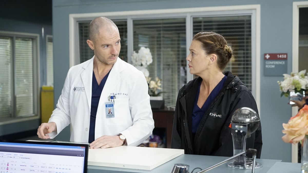 Dr. Cormac Hayes (Richard Flood, l.); Dr. Meredith Grey (Ellen Pompeo, r.)