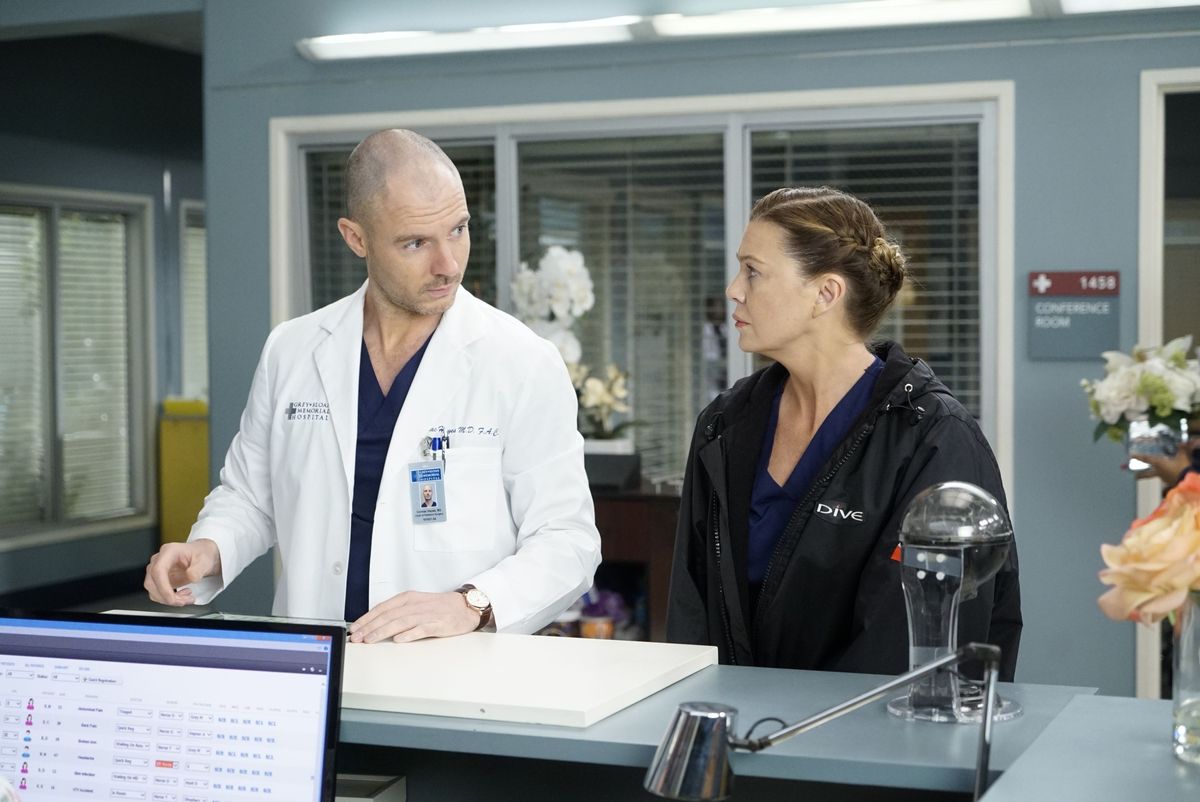 Dr. Cormac Hayes (Richard Flood, l.); Dr. Meredith Grey (Ellen Pompeo, r.)