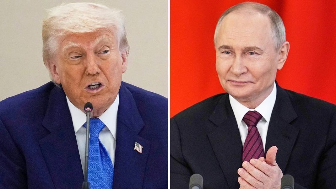 Sind am heutigen Nachmittag telefonisch verbunden: US-Präsident Trump (links) und Kremlchef Putin .
