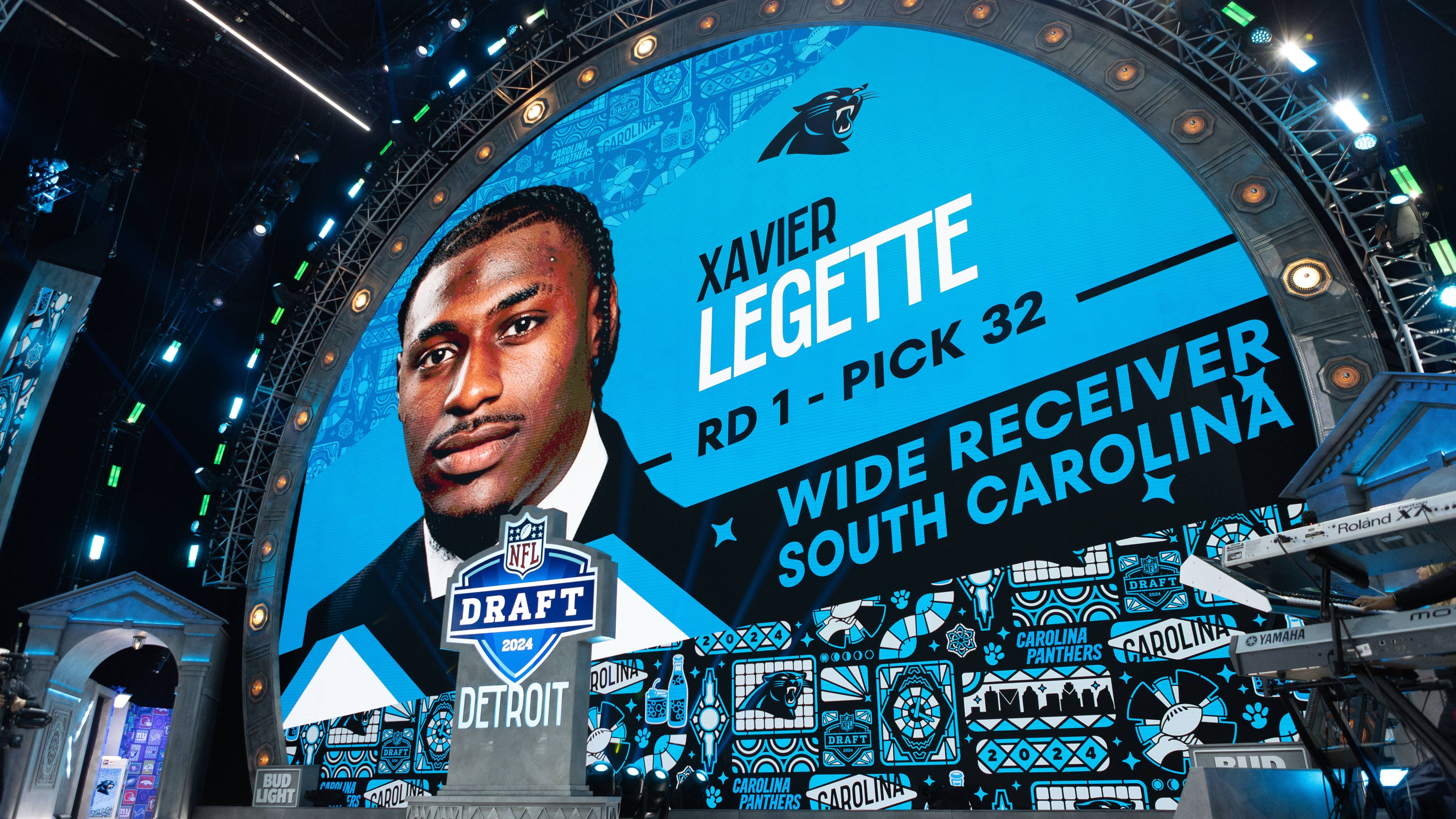 <strong>Pick 32: Xavier Legette (Carolina Panthers, WR)</strong><br>Trikotnummer: 17