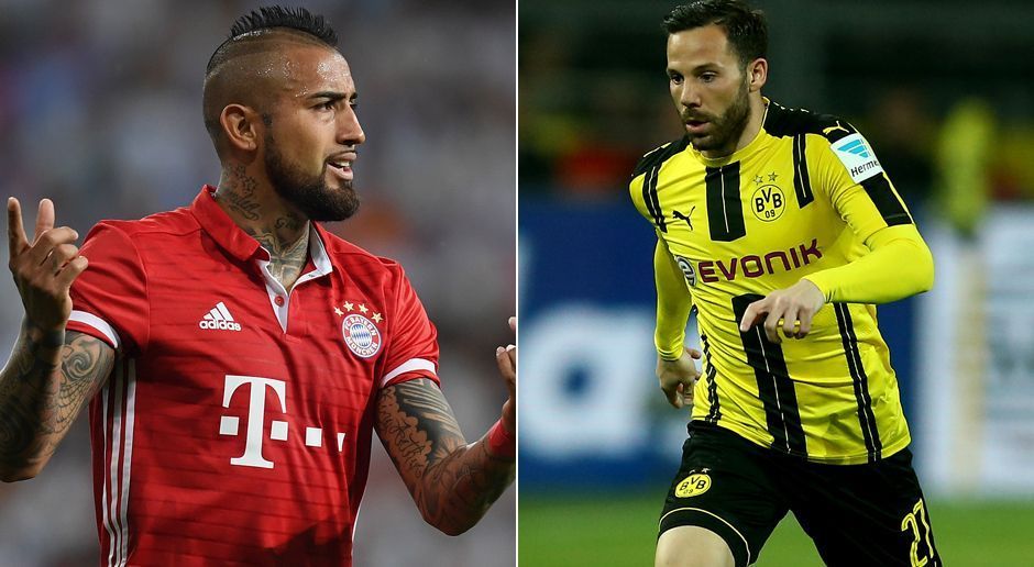 
                <strong>Bayern vs. BVB</strong><br>
                Mittelfeld: Arturo Vidal vs. Gonzalo Castro: Vidal schwankte in den vergangenen Wochen wie selten zuvor zwischen Genie und Wahnsinn: Seine kuriose Bilanz in zwei Spielen gegen Real Madrid: Ein Tor, ein verschossener Elfmeter, ein Platzverweis. Zwischen Weltklasse und Totalausfall ist bei Vidal alles drin. Castro dagegen reicht zwar nicht an einen Vidal in Bestform heran, ist aber in dieser Saison mit immerhin schon neun Torbeteiligungen in der Bundesliga (Vidal: sechs) einen Tick konstanter. 5:3
              