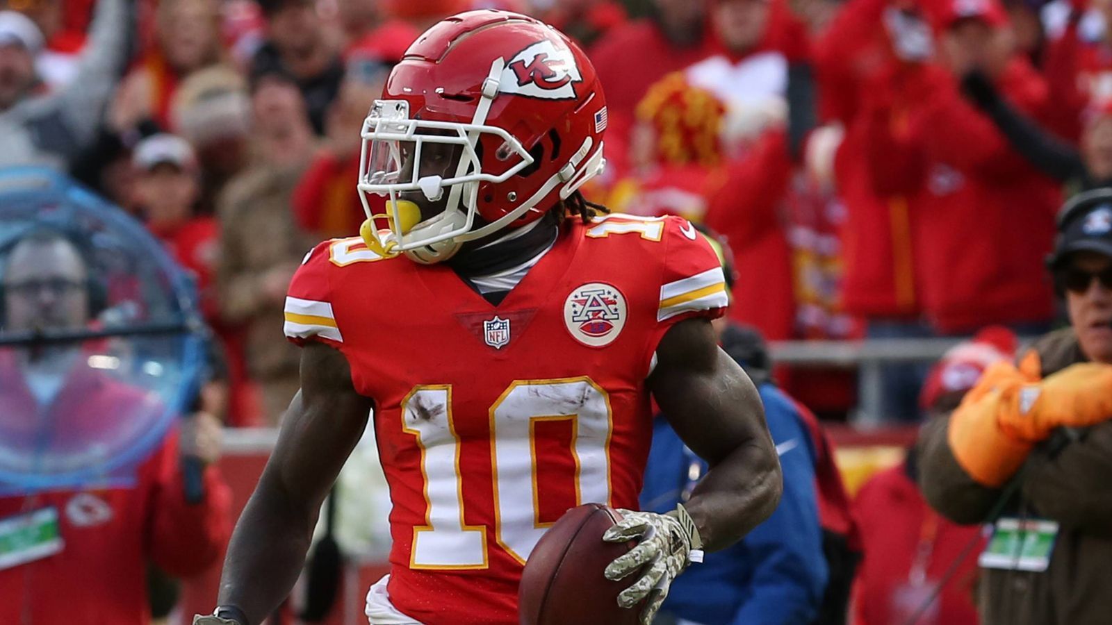 
                <strong>10. Tyreek Hill</strong><br>
                Teams: Kansas City Chiefs (seit 2016)Spiele: 42Big-Plays: 8
              