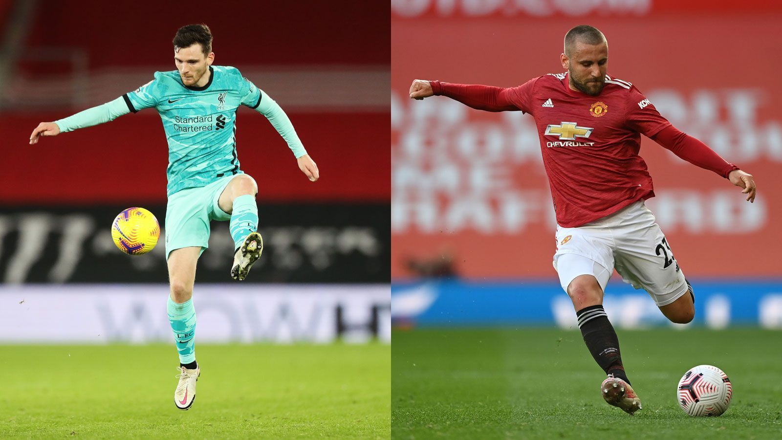 
                <strong>Rechtsverteidiger: Andrew Robertson versus Luke Shaw</strong><br>
                Auch Robertson wackelte zuletzt immer wieder. So landeten zum Beispiel zahlreiche Flanken im Nirvana, dazu stimmte die Balance zwischen Defensiv- und Offensivspiel nicht. Dennoch sind seine Zahlen trotz Schwächephase noch immer beeindruckend: Der Schotte gewann 93 Prozent seiner Zweikämpfe und bereitete bereits fünf Treffer vor – da kann Shaw nicht mithalten. Punkt Robertson, 3:2 LFC
              