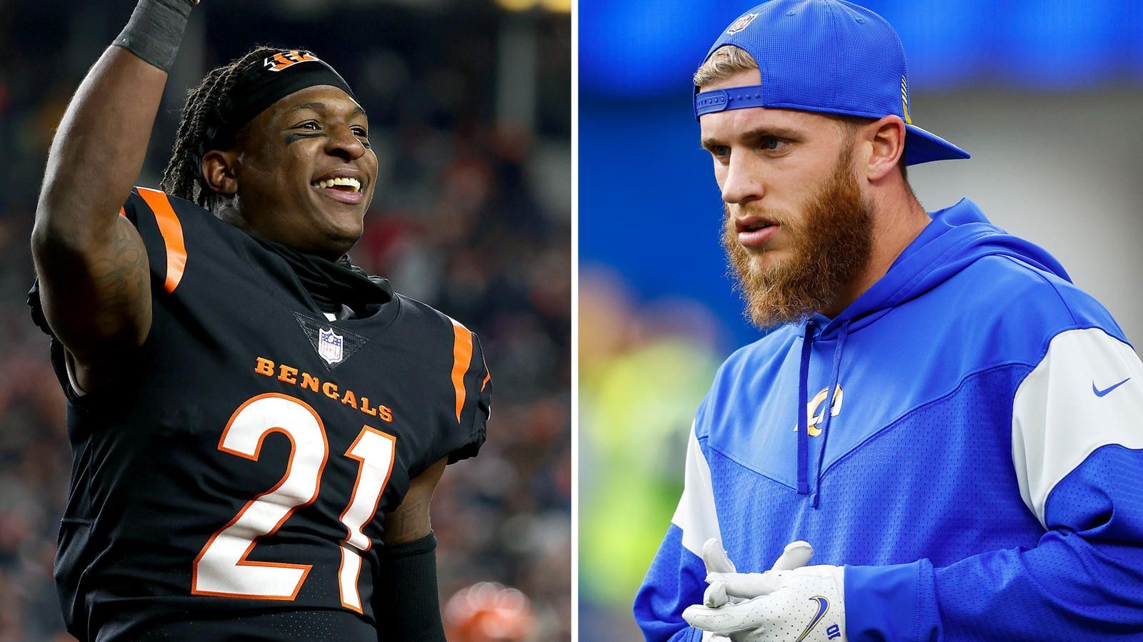 
                <strong>Cooper Kupp vs. Mike Hilton</strong><br>
                2.333 Receiving-Yards, 20 Touchdowns, 170 Catches. Die Stats von Cooper Kupp in dieser Spielzeit klingen für Defenses angsteinflößend - und doch haben die Bengals im Super Bowl eine zumindest auf dem Papier adäquate Antwort auf den Rams-Star. Mike Hilton ist seit Jahren einer der besten Slot-Verteidiger und hatte auch in dieser Saison einige Highlight-Plays, u.a. einen Pick-Six gegen die Pittsburgh Steelers. In den Playoffs ließ Hilton in seiner Deckung nie über 46 Yards zu und fing eine Interception gegen die Tennessee Titans. Lou Anarumo, Defensive Coordinator der Bengals, wird Hilton aber wohl zusätzlich mit einem Safety unterstützen, um den Rams-Überflieger in Schach zu halten. Dementsprechend könnten Kupps Kollegen Freiräume bekommen ... 
              