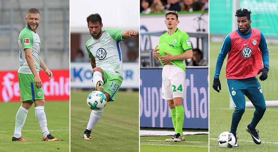 
                <strong>VfL Wolfsburg</strong><br>
                Jakub Blaszczykowski (l.) und Christian Träsch (2.v.l.) gelten in Wolfsburg zwar noch nicht als abgeschrieben, würden aber gerne deutlich mehr spielen als in der vergangenen Saison. Genauso geht es Sebastian Jung (2.v.r.), der zuletzt aufgrund einer Verletzung nicht ins Trainingslager mitgefahren ist. Carlos Ascues (r.) war in der Rückrunde an seinen früheren peruanischen Verein FBC Melgar ausgeliehen. Die Chancen scheinen gering, dass er sich nach seiner Rückkehr beim VfL durchsetzt. Die Zeichen stehen auf Abschied. 
              