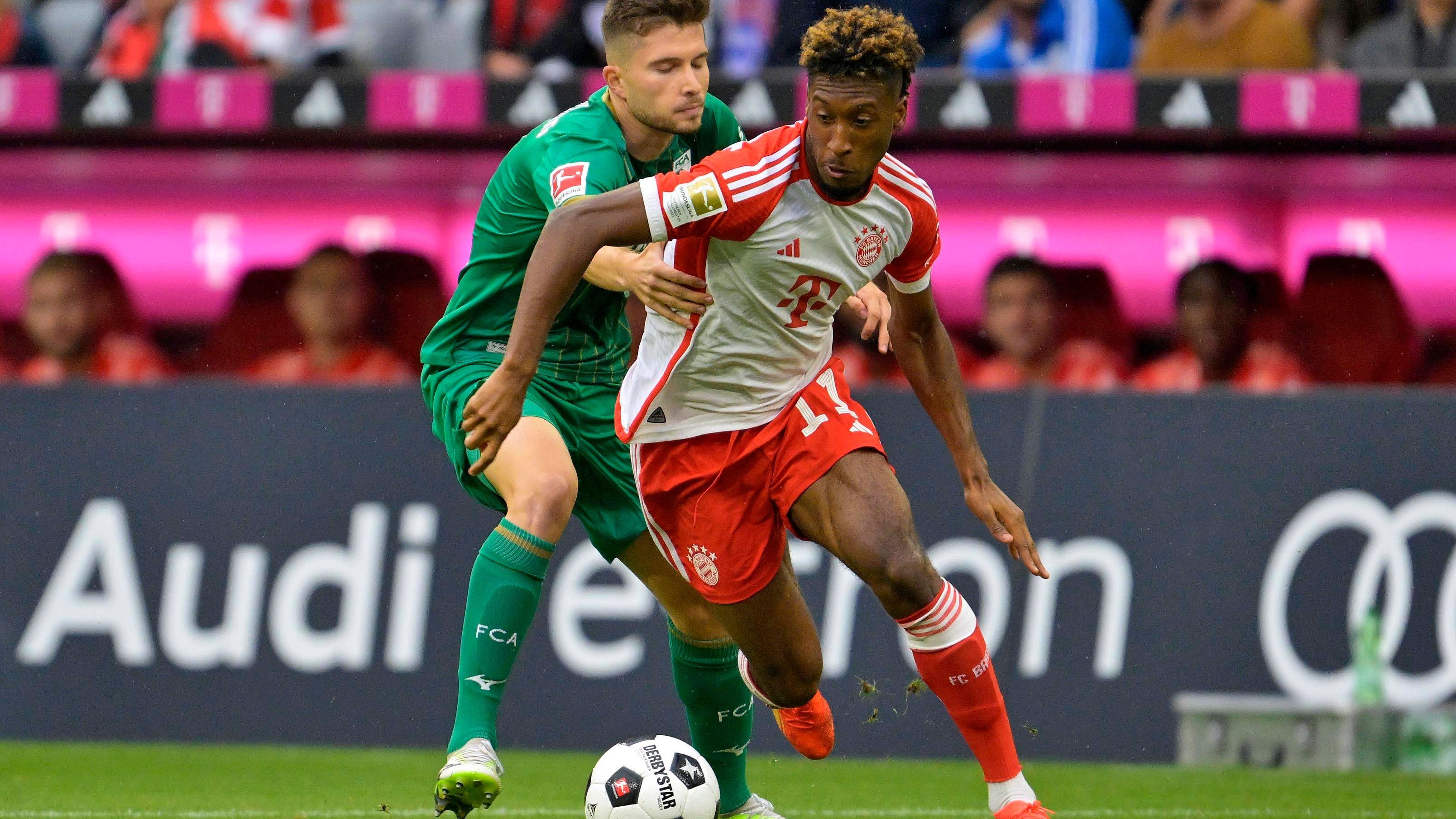 <strong>Kingsley Coman</strong><br>Beackert fleißig die linke Offensivseite, zu oft aber nicht durchdacht. Verliert sich gerade in der zweiten Halbzeit zwischen den zahlreichen Augsburgern und kommt daher nicht zum Abschluss. Wird in der 80. Minute ausgewechselt. <em><strong>ran</strong></em><strong>-Note: 3</strong>