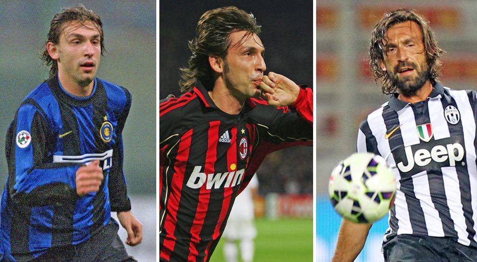 
                <strong>Andrea Pirlo</strong><br>
                Inter Mailand - 1998-99, 2000-01AC Mailand - 2001-11Juventus Turin - 2011-15
              