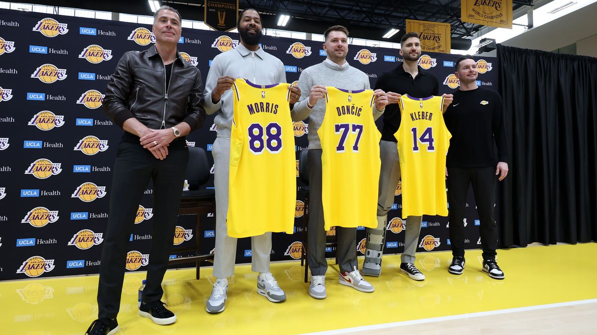 Los Angeles Lakers Introduce Luka Doncic, Maxi Kleber & Markieff Morris