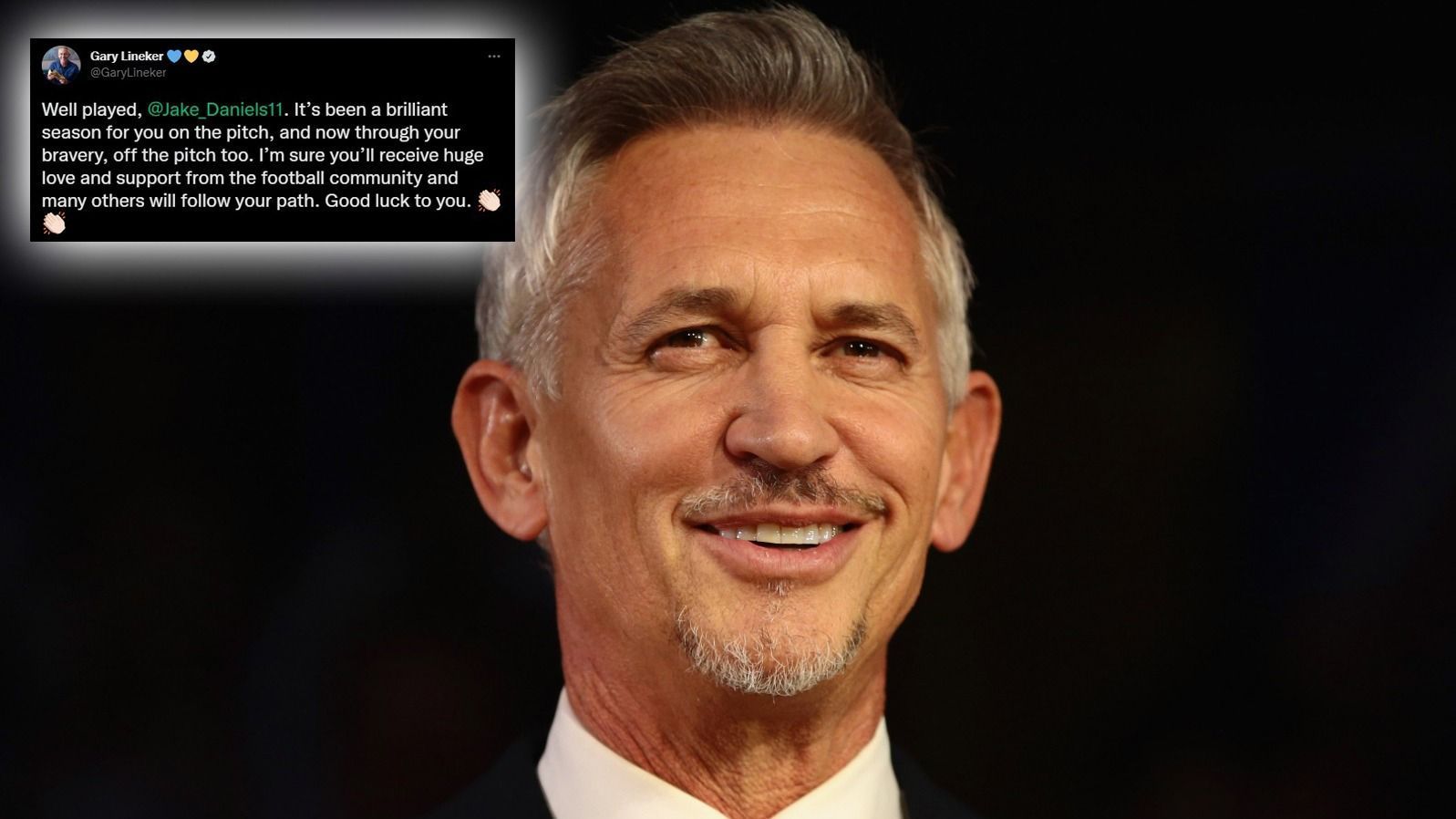 
                <strong>Gary Lineker</strong><br>
                Three-Lions-Legende Gary Lineker adelte Daniels für seine Leistungen auf und neben dem Fußballplatz: "Gut gespielt, Jake. Es war für dich bereits eine grandiose Saison auf dem Spielfeld und jetzt, durch deinen Mut, auch abseits des Rasens", schrieb Lineker auf Twitter. Zudem ist er sich sicher, dass der 17-Jährige viel Liebe und Respekt aus der gesamten Fußball-Community bekommen wird und weitere Spieler seinem Beispiel folgen werden. 
              