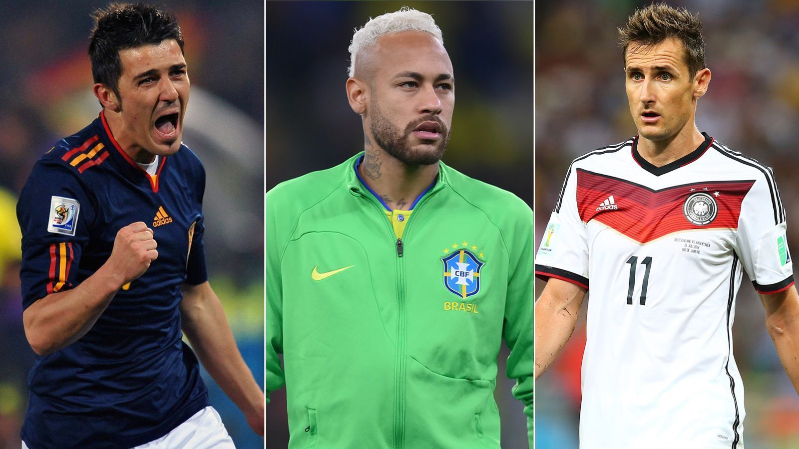 
                <strong>Neymar zieht bei Brasilien mit Pele gleich: Rekord-Torschützen der Top-Nationen</strong><br>
                Mit seinem Tor im WM-Viertelfinale gegen Kroatien ist Neymar (Mi.) nun zusammen mit Ikone Pele Brasiliens Rekord-Torschütze. ran zeigt, wer die erfolgreichsten Nationalmannschafts-Torjäger der Top-Nationen sind. (Stand: 10. Dezember 2022/Quelle: transfermarkt.de)
              