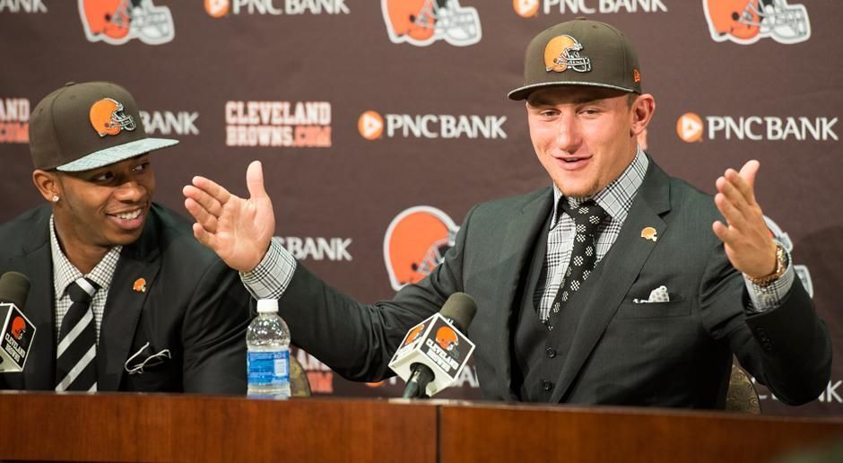 
                <strong>NFL-Draft 2014</strong><br>
                In der ersten Runde ausgewählte Quarterbacks:Pick 3 (Jacksonville Jaguars) - Blake Bortles - Pick 22 (Cleveland Browns) - Johnny Manziel(Foto/aktiv von 2014 bis 2015) - Pick 32 (Minnesota Vikings) - Teddy Bridgewater
              