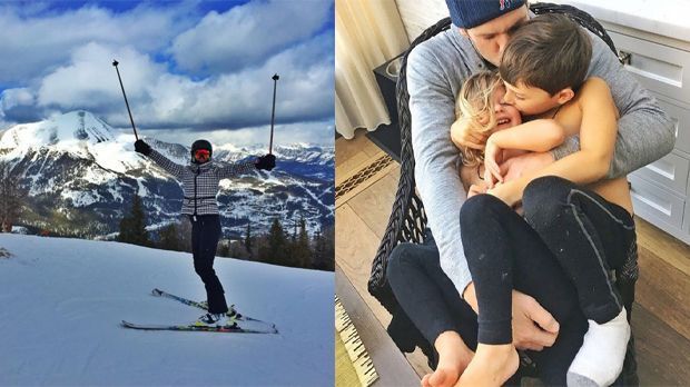 
                <strong>Gisele und Tom</strong><br>
                Gisele Bündchen und ihr Mann Tom Brady (QB bei den New England Patriots) genießen gerade nicht nur viel Zeit mit der Familie, sondern auch ein paar Tage im Schnee.
              