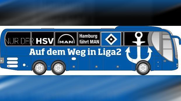 
                <strong>HSV-Mannschaftsbus: Fan-Kreationen</strong><br>
                Der Hamburger SV will zusammen mit Partner MAN mit der Möglichkeit zur Mitgestaltung des neuen Mannschaftsbuses eine Brücke zu den Fans bauen. Neben einigen ernst gemeinten Vorschlägen kamen aber auch viele lustige Kreationen dabei raus. Immer wieder thematisiert wird das Relegationsglück der Hanseaten.
              