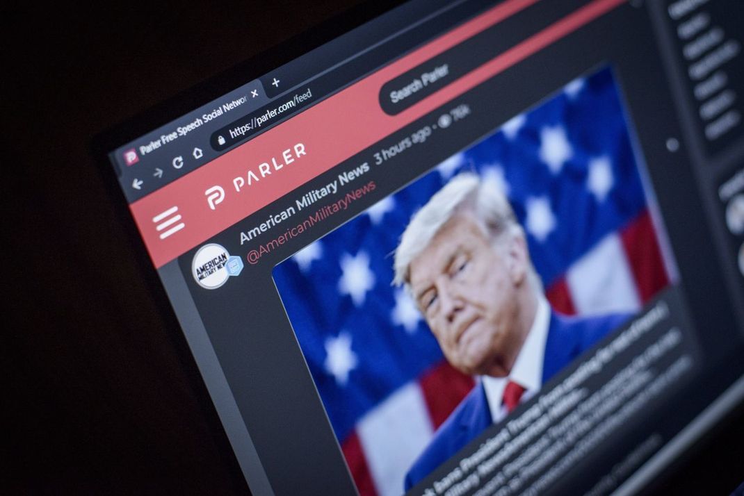 Trump-Content auf der inzwischen offline gegangenen Social-Media-Plattform Parler.