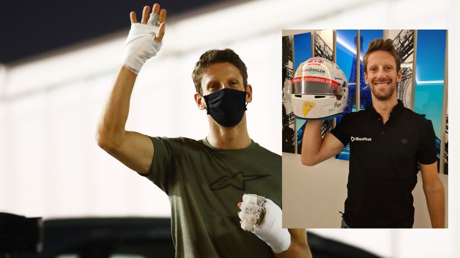 
                <strong>Trotz verpasstem Abschied: Romain Grosjean erhält besonderen Helm seiner Kinder</strong><br>
                "Das ist der schönste Helm, den ich mir jemals hätte vorstellen können", schreibt der sichtlich gerührte Romain Grosjean auf Twitter und präsentiert stolz seinen neugestalteten Helm. Diesen hätte der Franzose eigentlich bei seinem letzten Formel-1-Rennen in Abu Dhabi tragen sollen, aufgrund seines schweren Unfalls in Bahrain musste der Haas-Pilot allerdings auf eine Teilnahme verzichten. Grosjeans Kinder hatten den Helm eigens für den Abschied ihres Vater bemalt ...
              