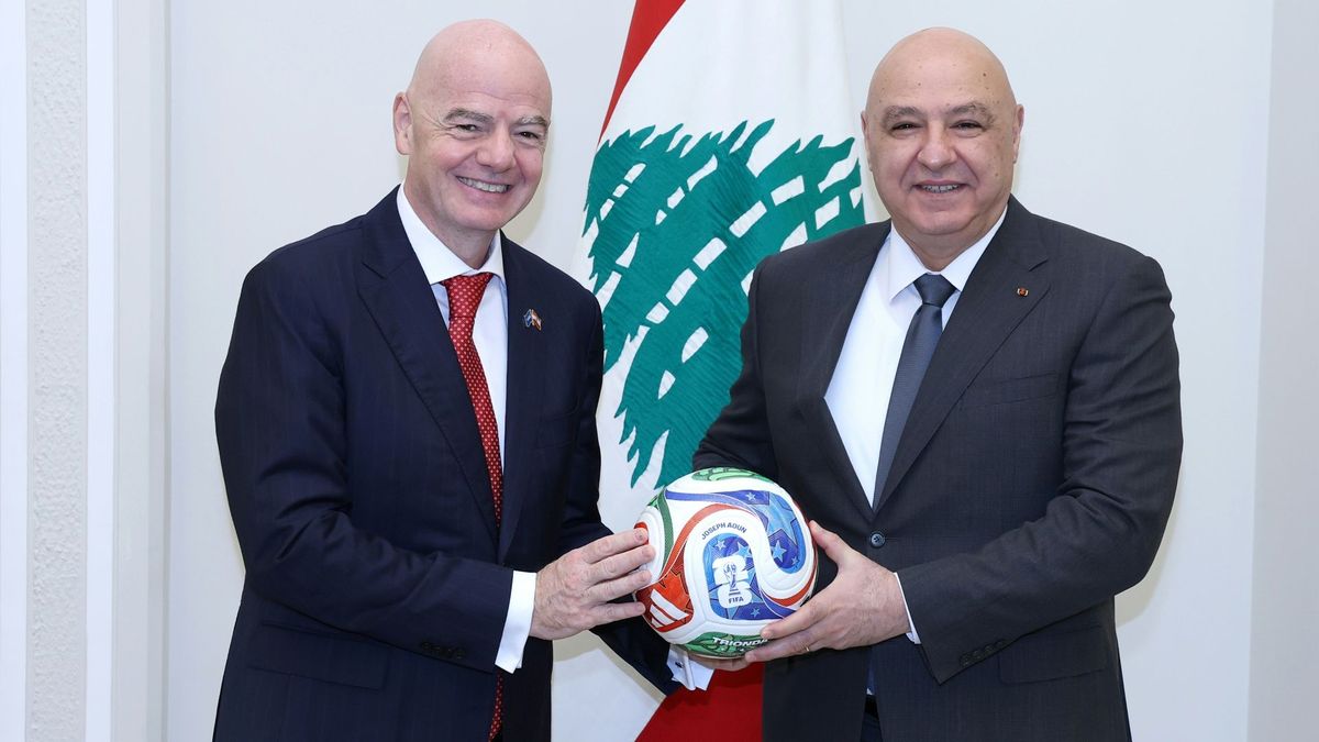 Infantino und Libanons Präsident Joseph Auon in Beirut