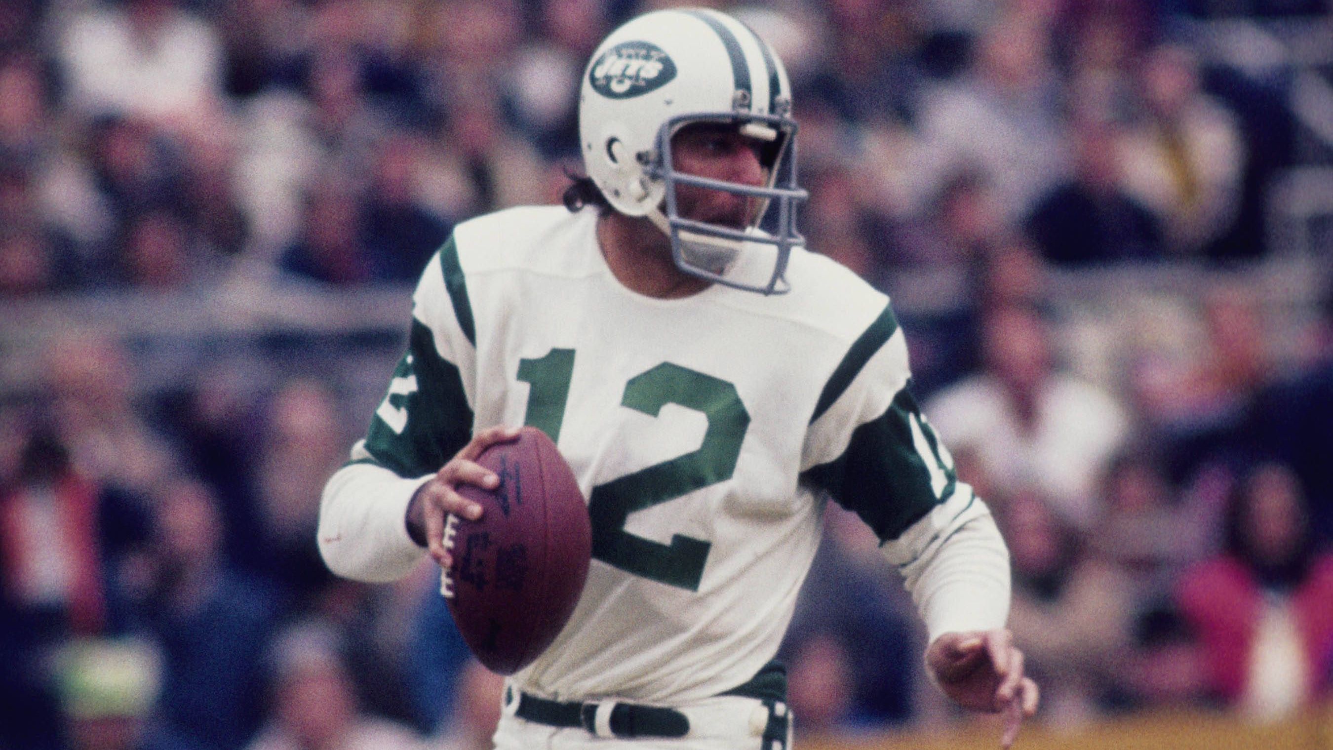 <strong>New York Jets - Joe Namath</strong><br>Passing-Yards: 27.057<br>Passing-Touchdowns: 170<br>Jahre im Team: 12<br>Absolvierte Spiele: 136
