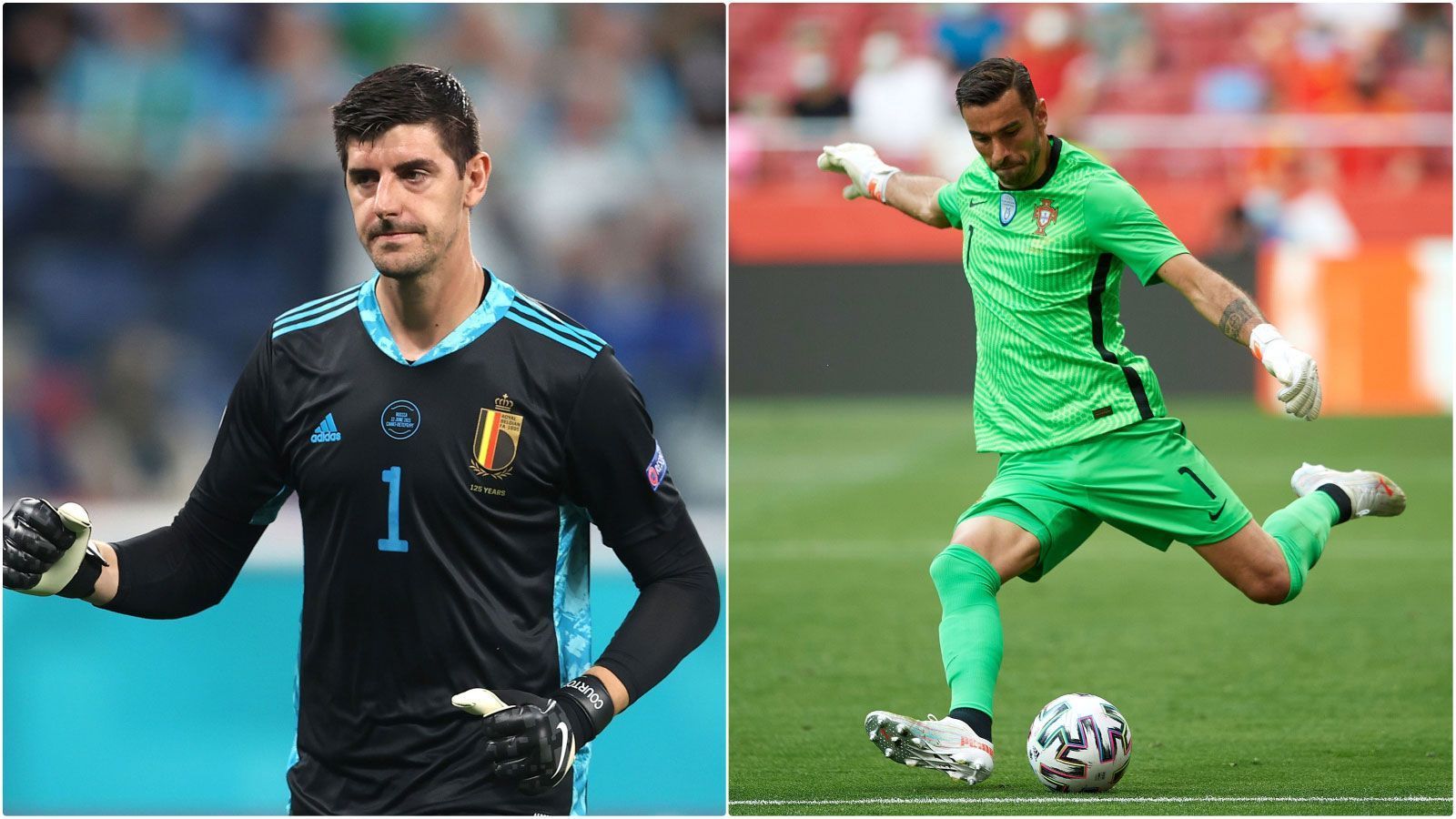 
                <strong>Torwart: Thibaut Courtois vs. Rui Patricio</strong><br>
                Beide Torhüter zeigten im Turnierverlauf bislang vielversprechende Leistungen. Während Belgiens Nummer eins, Thibaut Courtois, vor allem gegen starke Dänen den Sieg in der Schlussphase festhielt, rettete Rui Patricio dem amtierenden Europameister das wichtige 2:2 gegen Weltmeister Frankreich. Beide sind ein sicherer Rückhalt und Rui Patricio traf kaum eine Schuld an den sechs Gegentreffern, der Punkt geht aber an den belgischen Schlussmann, der bislang erst ein einziges Mal den Ball aus dem Netz holen musste - 1:0 für Belgien.
              