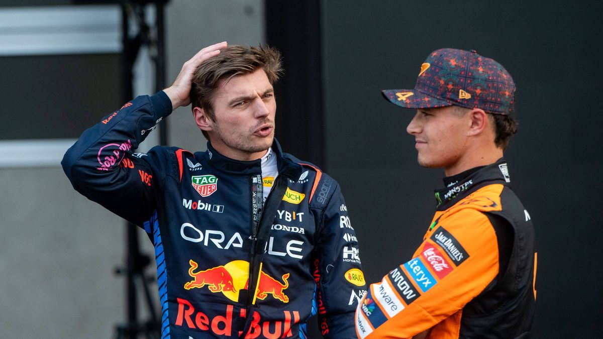 Max Verstappen (Oracle Red Bull Racing, Niederlande, 01) spricht mit Lando Norris (McLaren Formula 1 Team, Großbritannien, 04), MEX, Formel 1 Weltmeisterschaft, Grand Prix von Mexiko City, Autodrom...