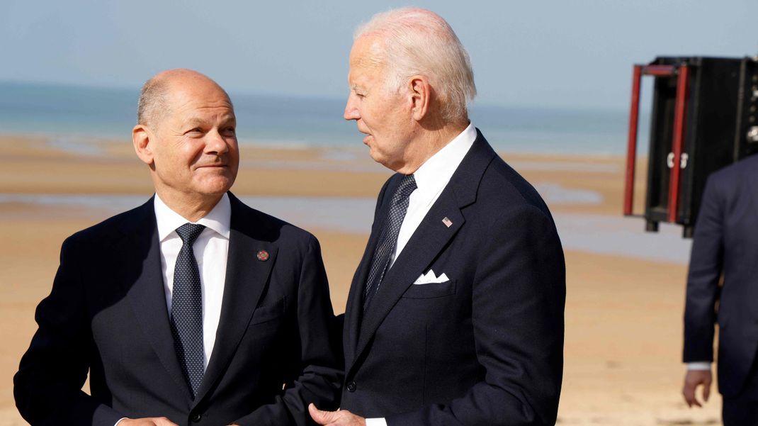 Die USA wappnen sich für den Hurrikan "Milton" - deshalb sagt US-Präsident Biden (r.) seine Deutschlandreise vorerst ab.