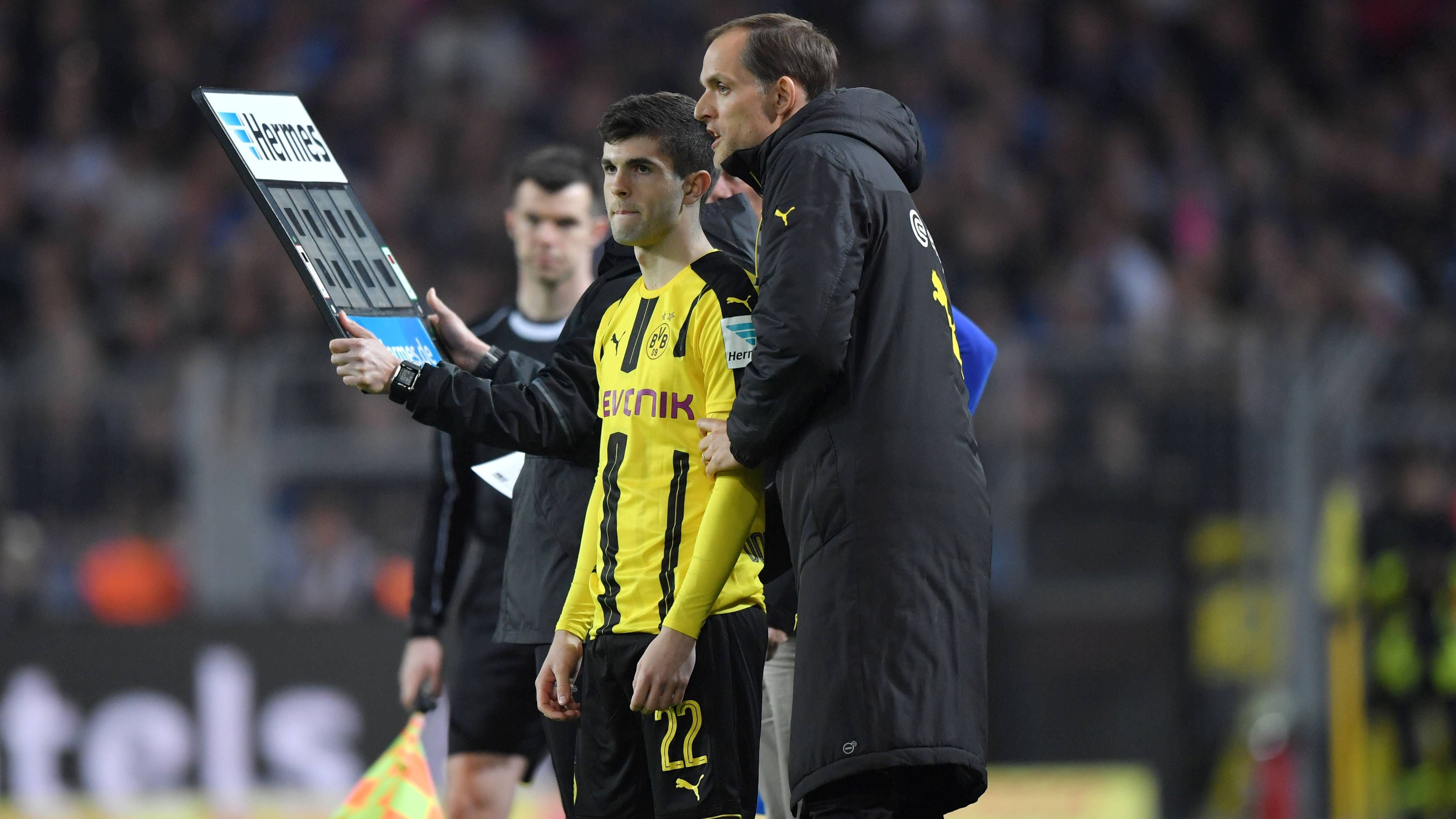 <strong>Christian Pulisic (Borussia Dortmund)</strong><br>Bundesliga-Debüt: 30. Januar 2016 (17 Jahre)<br>Tuchel beförderte den US-Amerikaner aus der eigenen Jugend zu den Profis. Der Durchbruch gelang schnell. 2019 legte der FC Chelsea 64 Millionen Euro für Pulisic auf den Tisch. Mittlerweile spielt er für den AC Mailand. Doch nie war er besser als unter Tuchel in Dortmund.&nbsp;