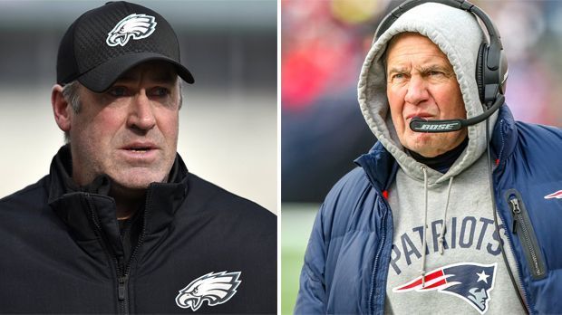 
                <strong>Head Coaches</strong><br>
                Vereinfacht gesagt: Für Belichick siehe Brady. Die Head-Coach-Legende ist mit allen Wassern gewaschen, findet fast immer eine Lösung und bildet mit seinem Star-Quarterback seit 18 Jahren ein nahezu unschlagbares Duo. Sein Gegenüber Doug Pederson hatte nach seiner Verpflichtung 2016 den Scherbenhaufen in Philadelphia weggekehrt und ein schlagkräftiges Team um seinen Signal Caller Carson Wentz herum aufgebaut. Selbst ohne Wentz (oder gerade deswegen?) schafften es die Eagles in den Super Bowl. "Wir wollten es der Football-Welt und uns selbst erst recht beweisen", erläutert Coach Pederson. Das hat er bereits geschafft. "Auch wenn Pederson nichts zu verlieren hat und das Spiel gut auf Back-Up-Quarterback Nick Foles angepasst hat: Klarer Punkt für Bill Belichick", sagt auch Esume. Fazit: Vorteil Pats. Endstand: 5,5:3,5.
              