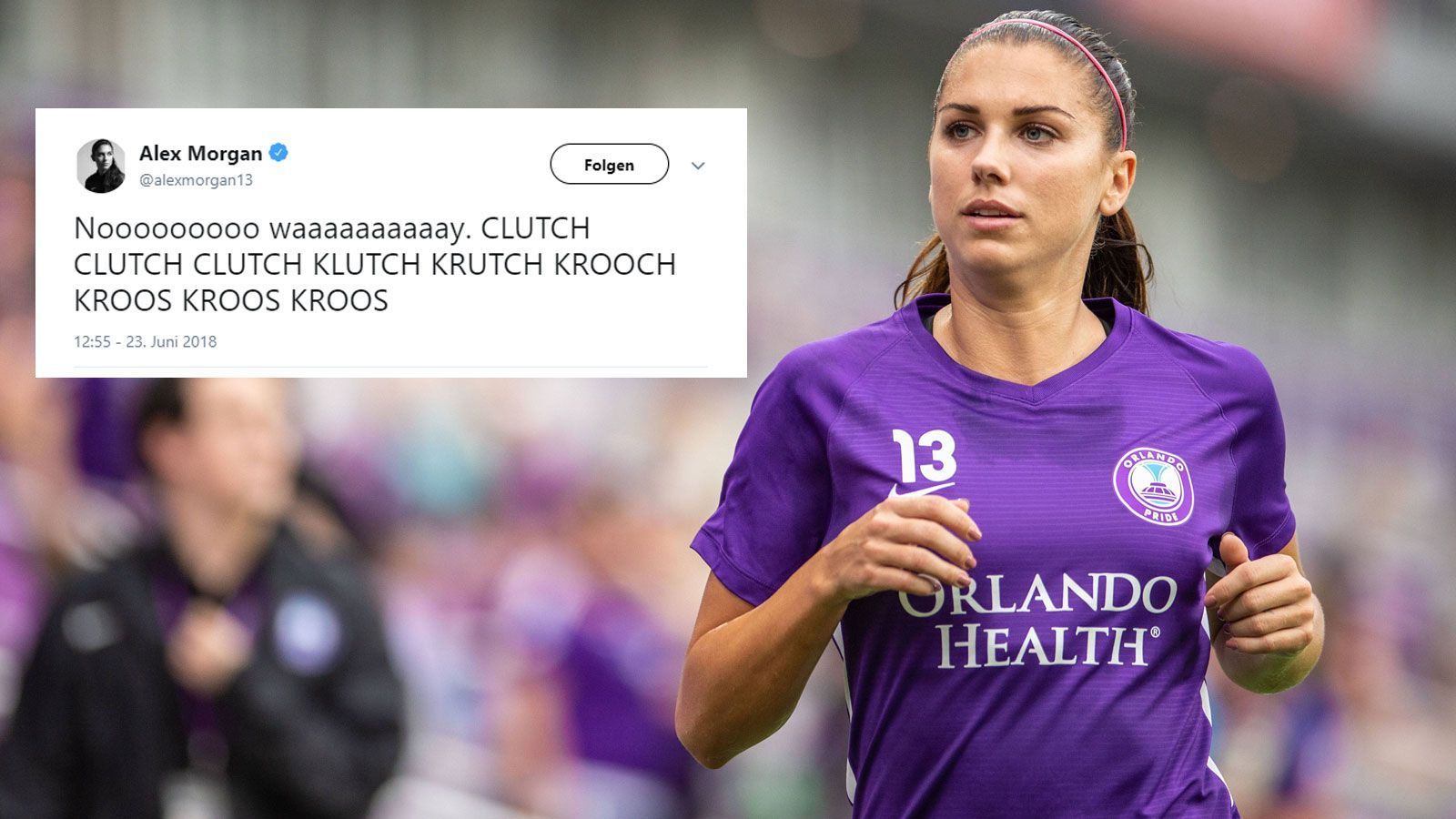 
                <strong>Alex Morgan</strong><br>
                US-Nationalspielern Alex Morgan konnte den späten Sieg ebenfalls nicht fassen. Auf Twitter stellte sie eine Wortverbindung zwischen Kroos und "Clutch" her. 
              