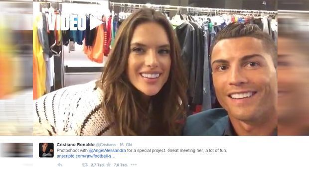 
                <strong>Cristiano Ronaldo Tweet</strong><br>
                Cristiano Ronaldo zeigt sich auf seinem Twitter-Kanal mit Model Alessandra Ambrosio. Dabei erwähnt der Portugiese ein spezielles Projekt, bei dem die Brasilianerin mit polnisch-italienischen Wurzeln mitwirken darf. Wir stellen die Schönheit vor ...
              