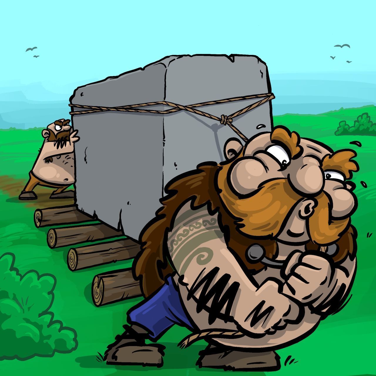 Gut 2.500 Jahre vor Christus kamen dann die
Steine ins Spiel. Forschende gehen davon aus, dass die Erbauer sie mit
Holzrollen über Kilometer weit transportiert haben. Wo es ging, wurden auch
Flöße benutzt.
